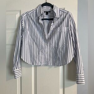 Banana Republic Blue and White Striped Shirt
